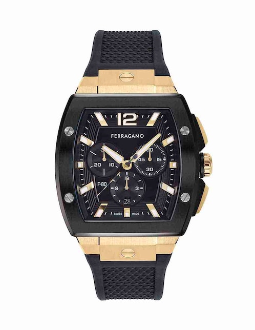 Reloj Salvatore Ferragamo F-80 tonneau Chrono para hombre Sfke00624