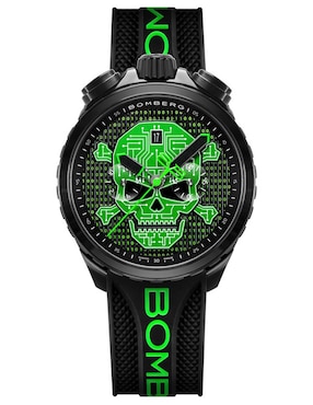 Reloj Bomberg Bolt-68 Heritage Cyber Skull Green para hombre BS4572.1