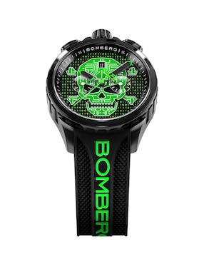Reloj Bomberg Bolt-68 Heritage Cyber Skull Green para hombre BS4572.1