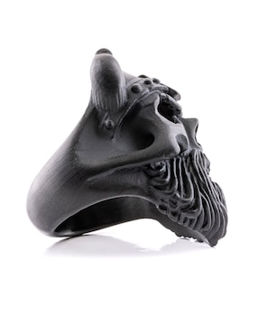 Anillo de calavera Bomberg Viking Skulls circonita mate