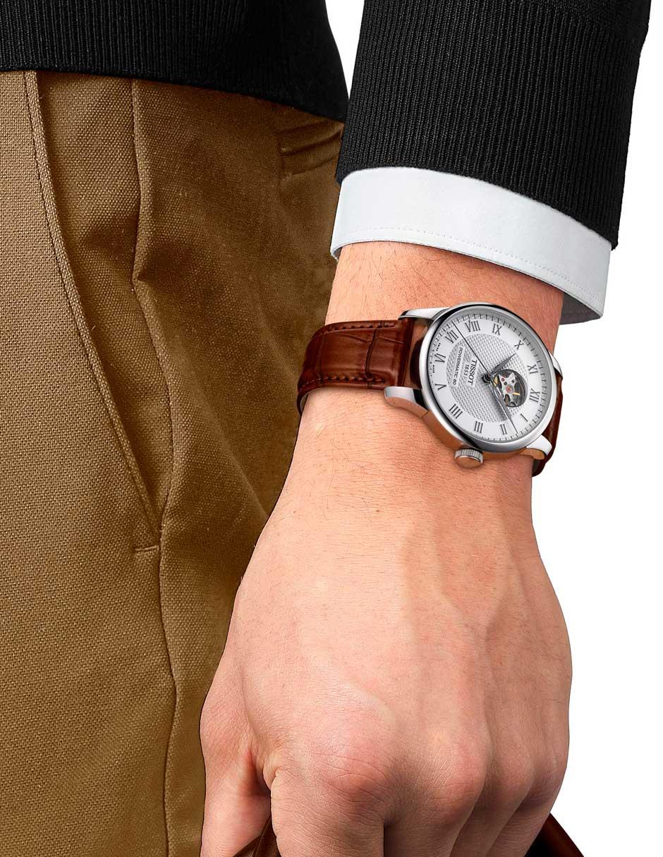 Reloj Le locle powermatic 80 open heart para hombre T0064071603301 4