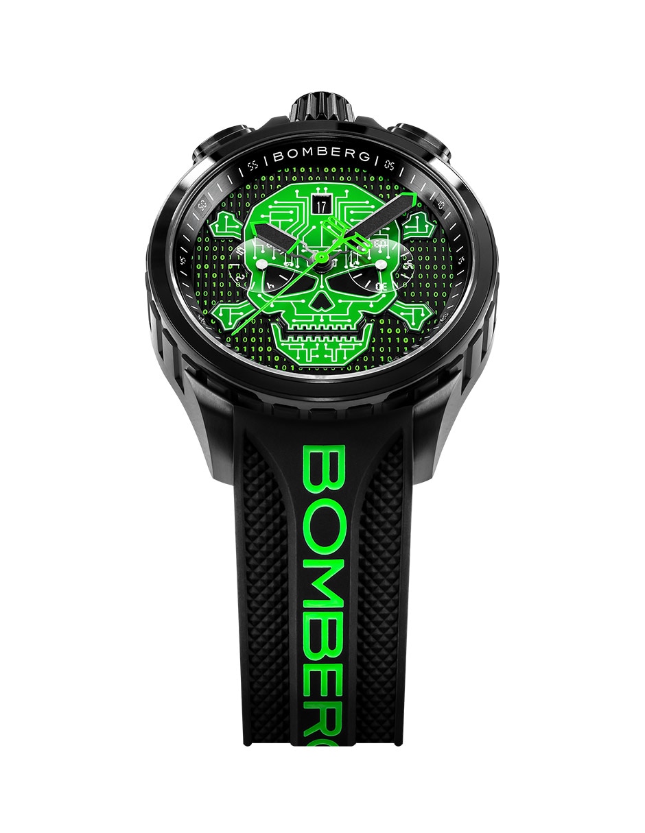 Reloj Bolt-68 Heritage Cyber Skull Green para hombre BS4572.1 2