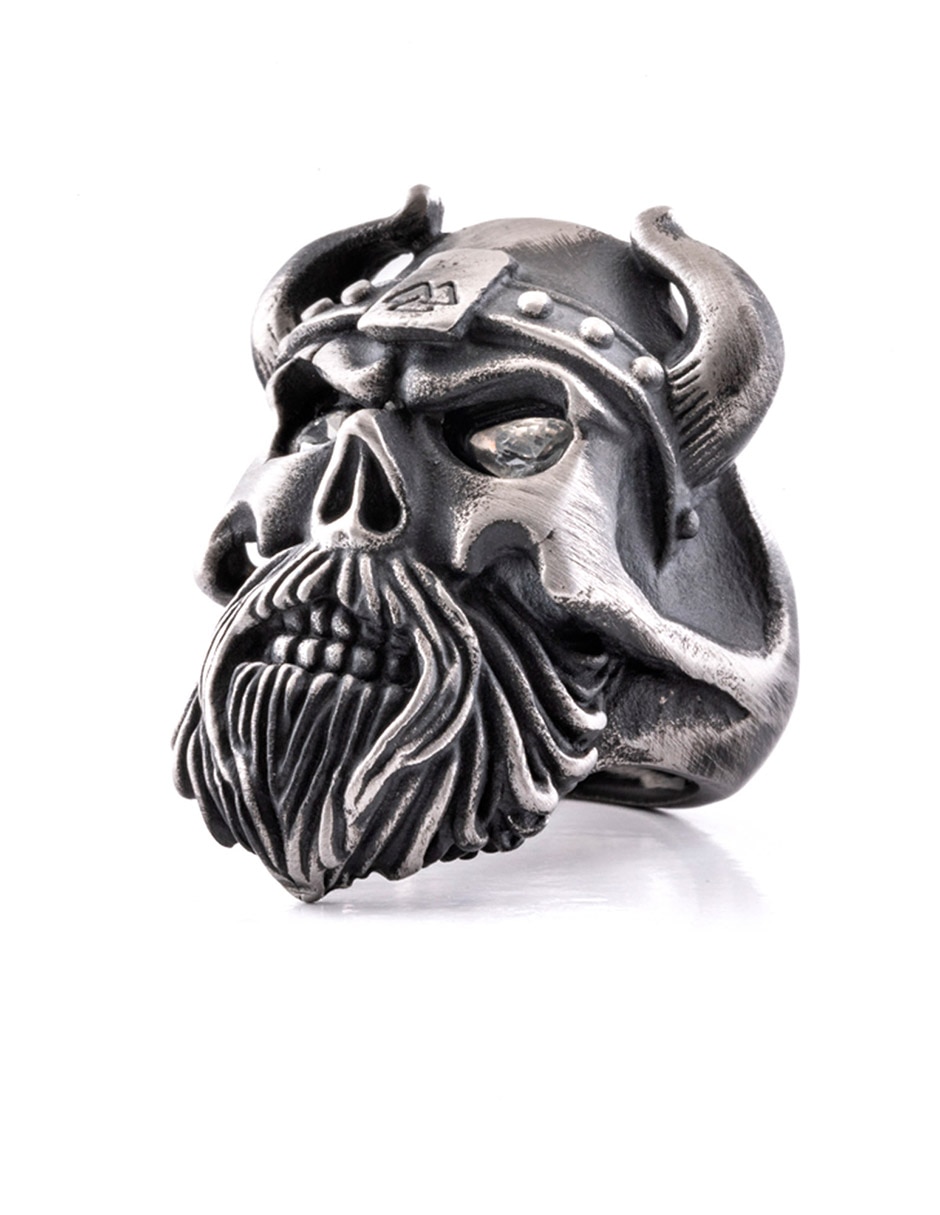 Anillo de cráneo Viking Skulls circonita mate 2