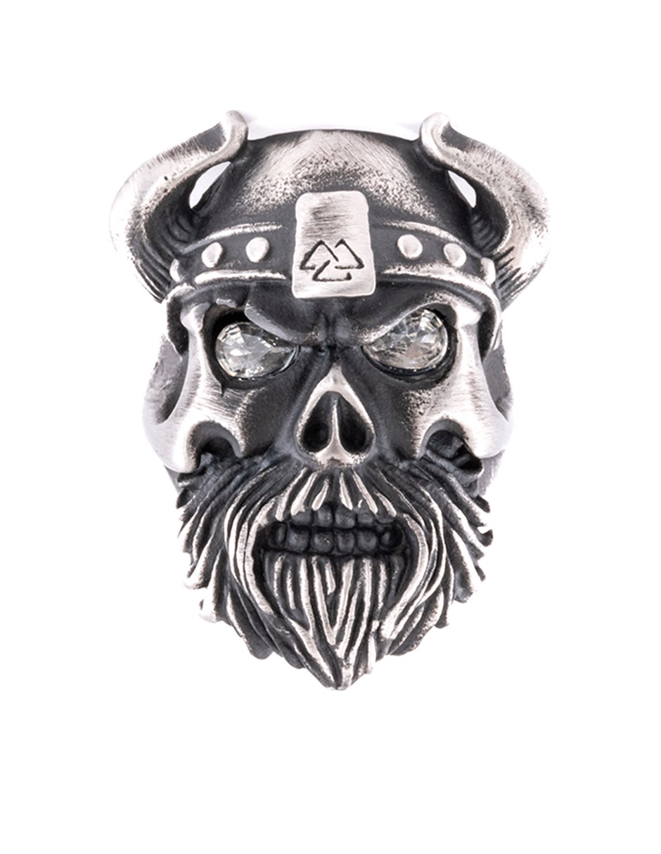 Anillo de calavera Viking Skulls circonita mate