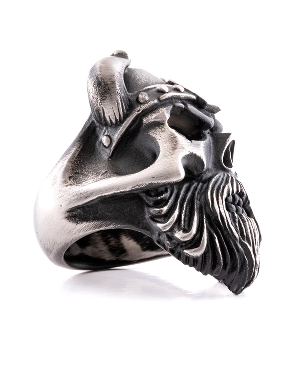 Anillo de calavera Viking Skulls circonita mate 5