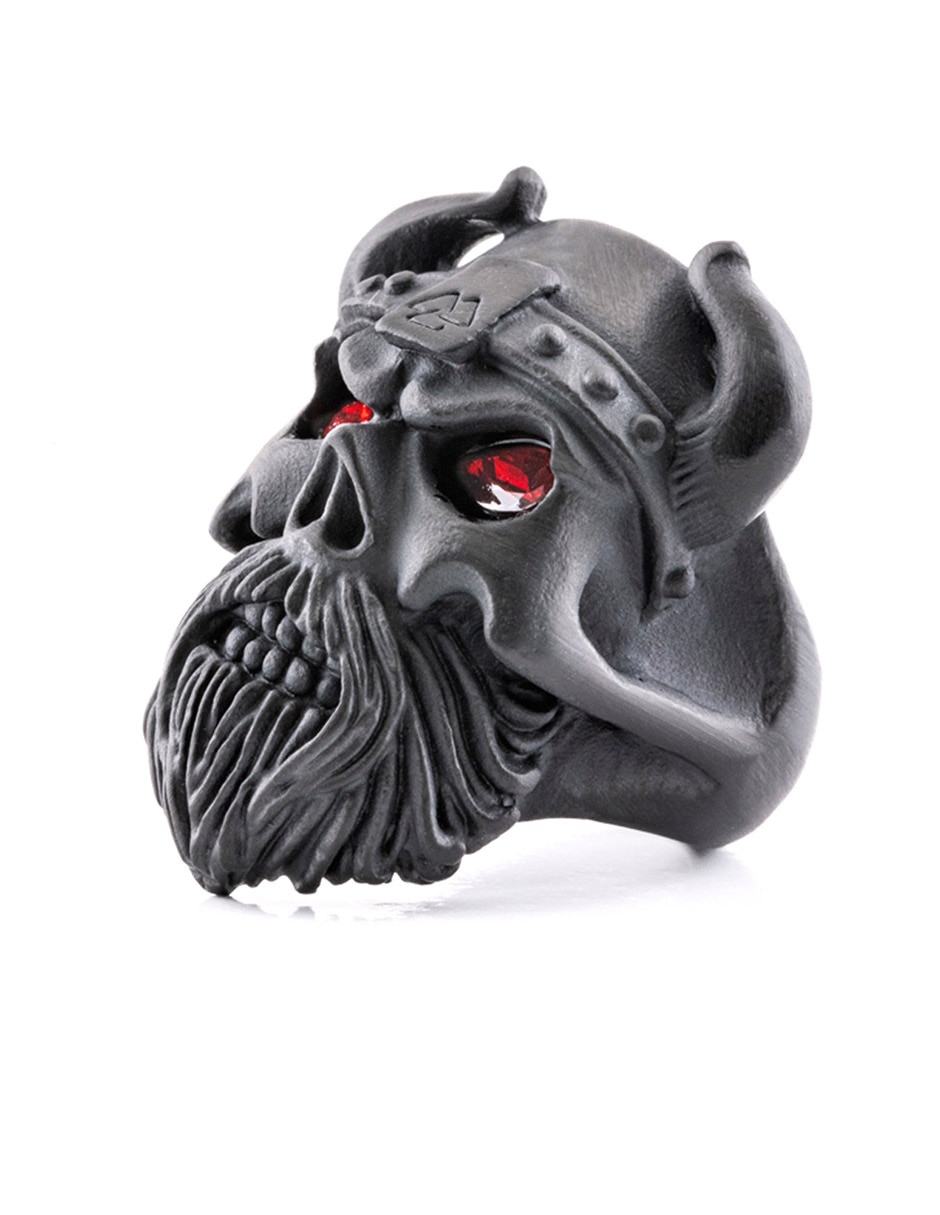 Anillo de calavera Viking Skulls zirconia mate 2