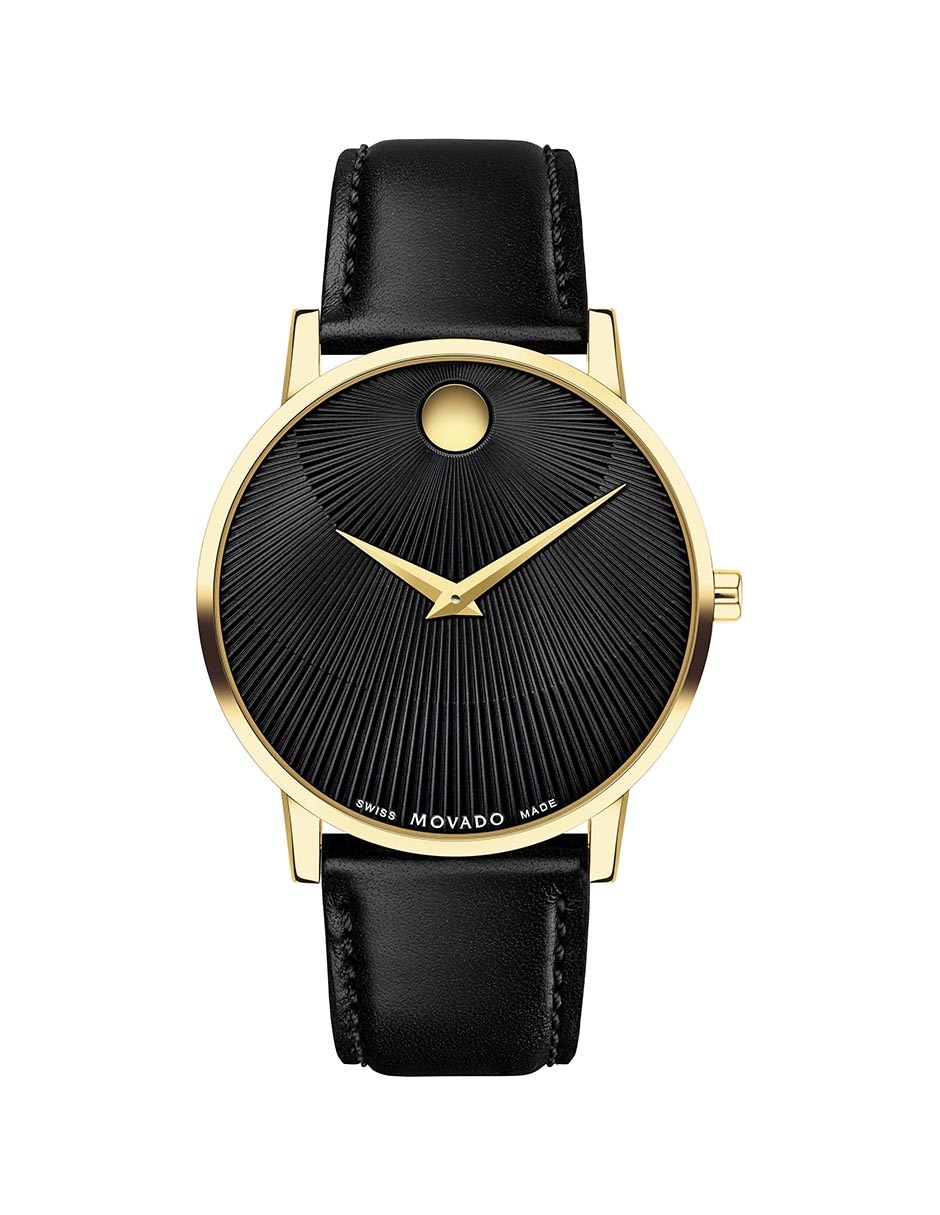 Gold and black movado watch hotsell